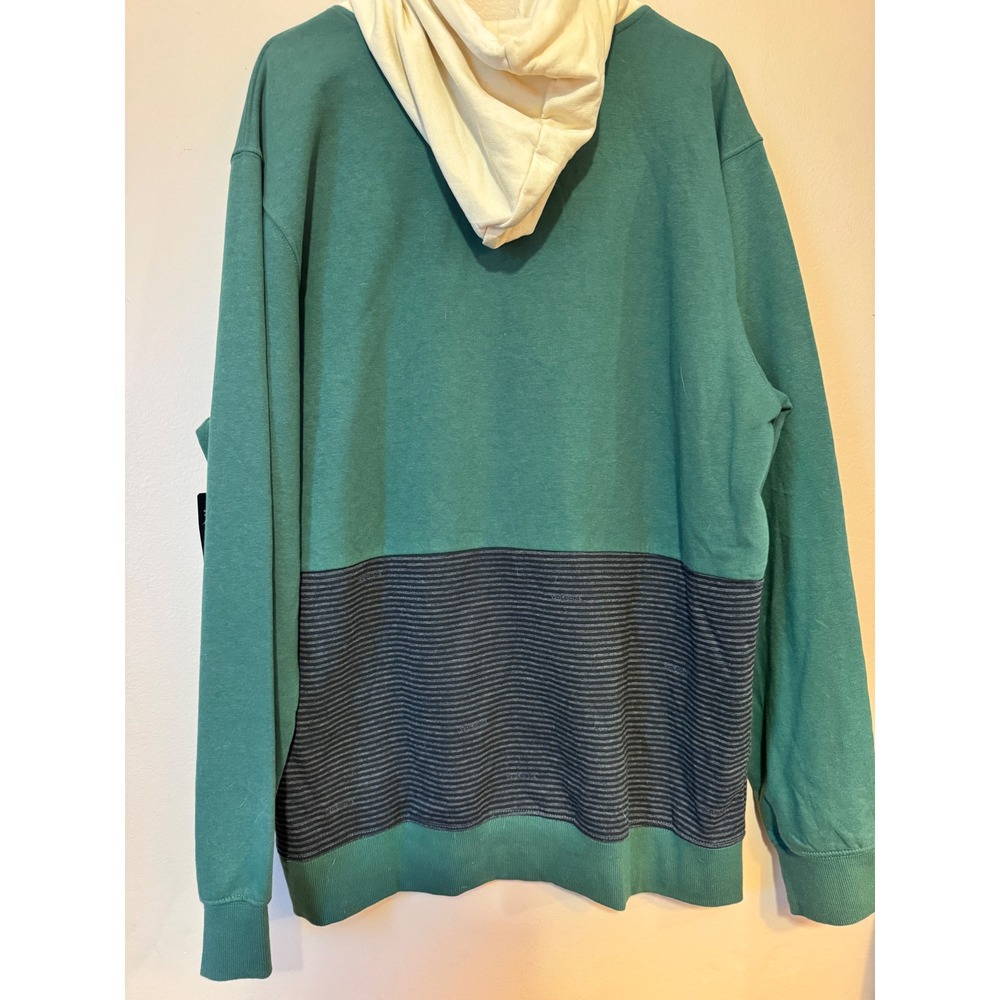 Volcom Mens Foley PO Fleece Hoodie Colorblock Green Cream XL A4102208 - Picture 2 of 6